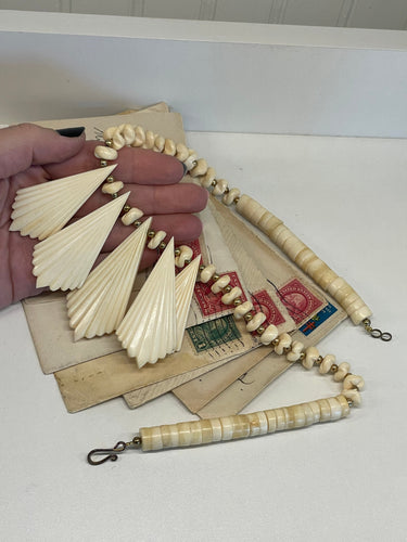 1970s Carved Bone Necklace Bloomers and Frocks